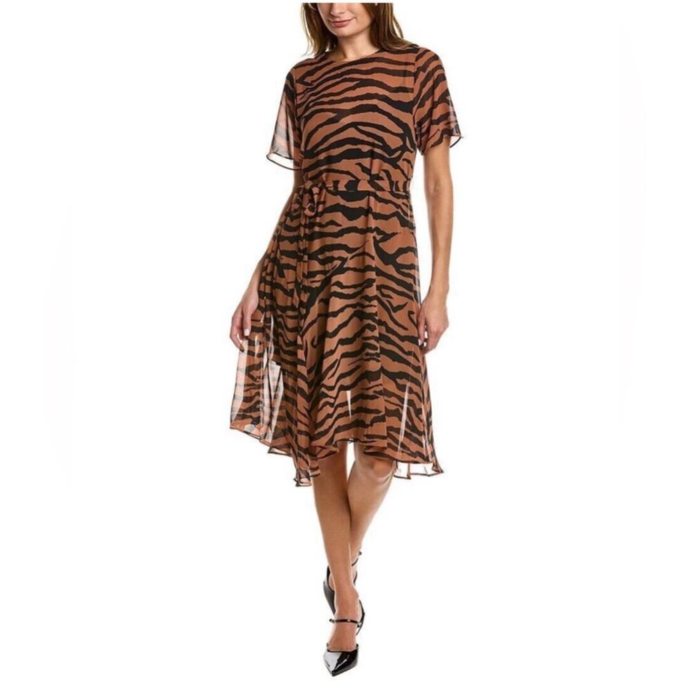 Allsaints Women's Enki Zephyr Midi Dress - Black/Camel - Medium